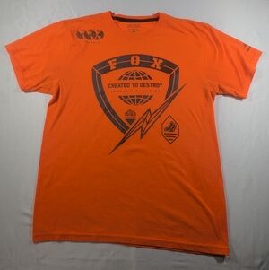 Fox Moto Created to Destroy Men's Orange Graphic Short Sleeve T-Shirt Size Med